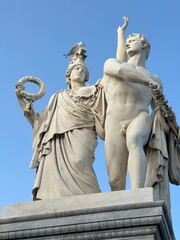 Berlin - The sculpture on the Schlossbruecke - Athena leads the young warrior into the fight (Pallas Athene führt den jungen Krieger in den Kampf) by Albert Wolff, 1853