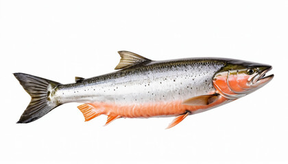 Obraz premium Salmon fish on white background isolated