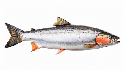 Naklejka premium Salmon fish on white background isolated