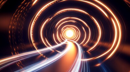 Naklejka premium Radiating Neon Light Burst, futuristic flashes, Motion lights, Colorful Streaks on Dark Background