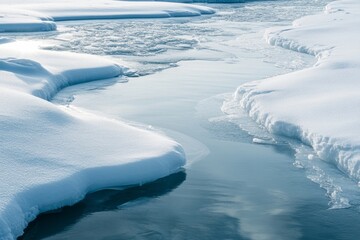 Obraz premium Serene Winter Landscape with Frozen River