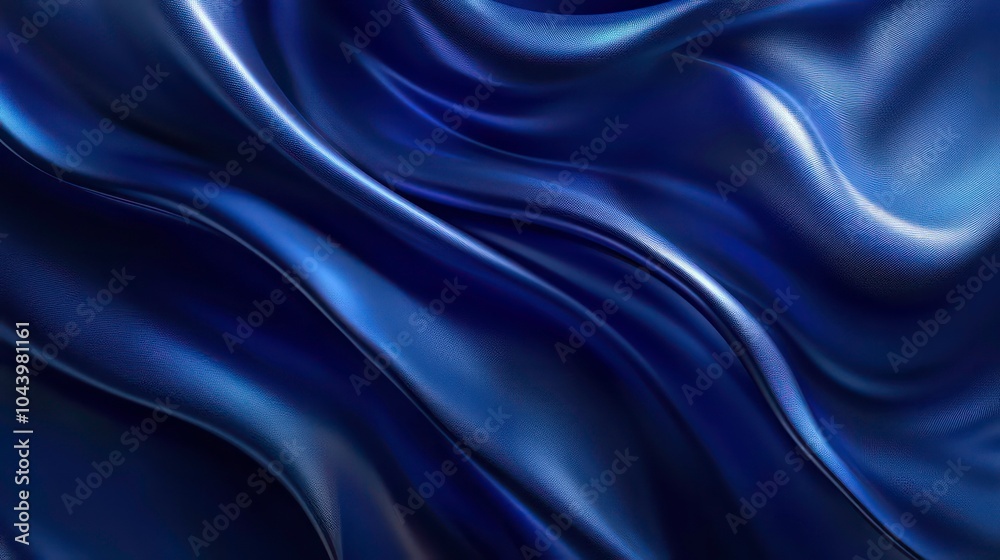 Aufkleber abstract blue fabric texture with soft folds and light reflections.