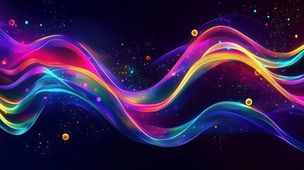 Obraz premium Radiating Neon Light Burst, futuristic flashes, Motion lights, Colorful Streaks on Dark Background