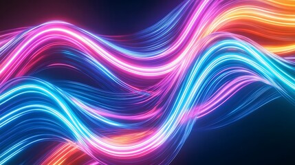 Fototapeta premium Radiating Neon Light Burst, futuristic flashes, Motion lights, Colorful Streaks on Dark Background