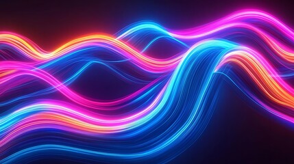Fototapeta premium Radiating Neon Light Burst, futuristic flashes, Motion lights, Colorful Streaks on Dark Background