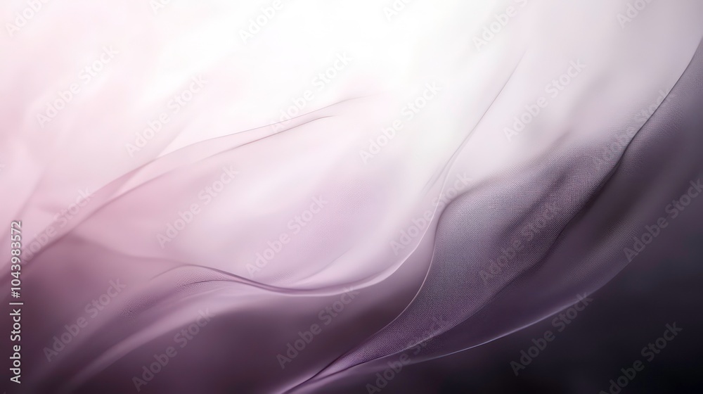 Poster Abstract background with soft, flowing lines of purple and white fabric, creating a delicate and ethereal look.