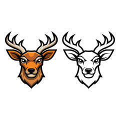 Deer head with silhouette designed for T-shirt print