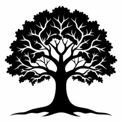 Obraz premium Oak Tree vector silhouette