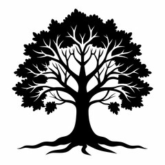 Oak Tree vector silhouette