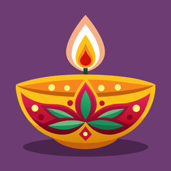 Diwali Diya Vector Illustration 