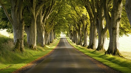 Obraz premium A Road Lined with Trees