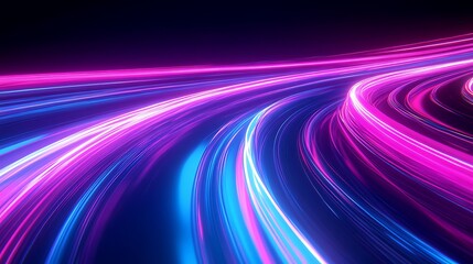 Radiating Neon Light Burst, futuristic flashes, Motion lights,  Colorful Streaks on Dark Background