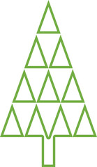 Christmas tree line icon vector. Christmas green tree illustration with star. Christmas tree vector illustration, Tree vector art, xmas tree silhouette, Christmas vector icon.