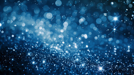 A blue background with many small dots and stars