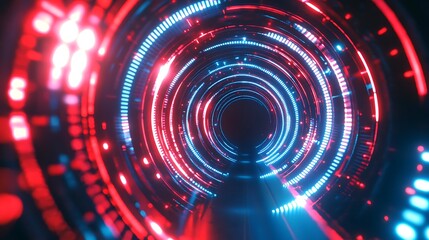 Fototapeta premium Radiating Neon Light Burst, futuristic flashes, Motion lights, Colorful Streaks on Dark Background