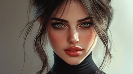 Fototapeta premium Captivating Portrait of a Young Woman