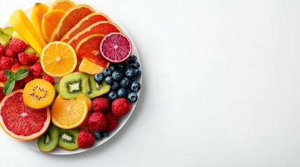 Colorful Slices of Fresh Tropical Fruits on a Plate