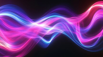 Naklejka premium Radiating Neon Light Burst, futuristic flashes, Motion lights, Colorful Streaks on Dark Background