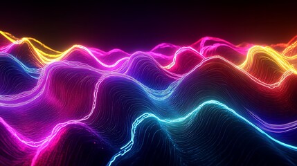 Fototapeta premium Radiating Neon Light Burst, futuristic flashes, Motion lights, Colorful Streaks on Dark Background