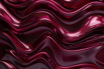 Fototapeta premium Abstract Wavy Pattern of Shiny Burgundy Fabric