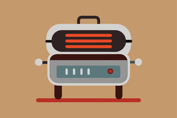  Electric Grill vector art illustration.