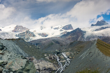 Obraz premium View of the Monte Rosa, the second highest mountain in Europe, between Italy and Switzerland