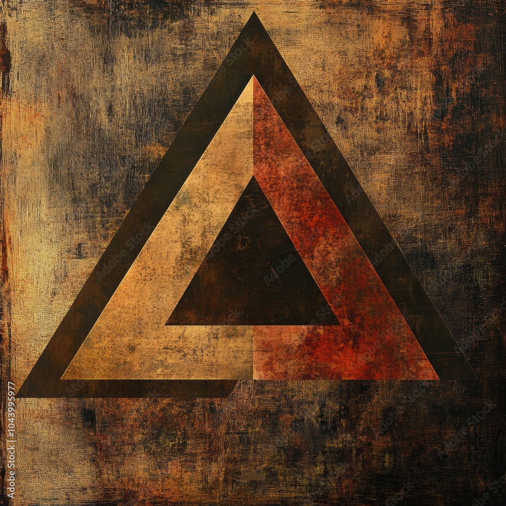 Aufkleber textured background features overlapping asymmetrical triangular shapes in warm earthy hues, showcas