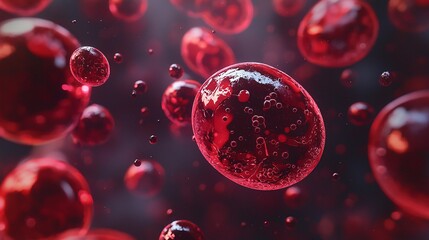 Microscopic fluid filled with red cells