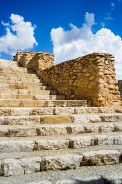 Medieval stairs, Elda castle, Spain