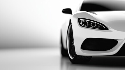 Obraz premium Sleek White Sports Car Close-Up