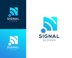 N signal logo. Letter N with signal vector logo design.