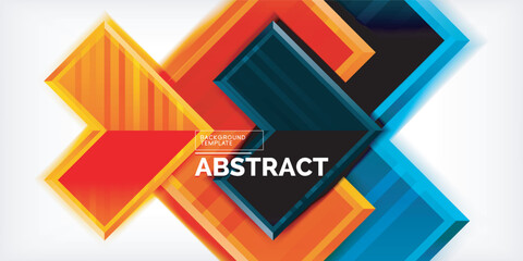 Arrow symbols created with 3d effects and line texture geometric abstract background