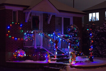 Christmas house decorations in America