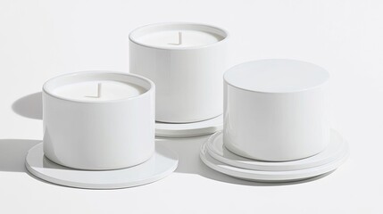 Luxury candle in an artisanal ceramic jar, with a unique scent of sandalwood and vanilla, adding an air of exclusivity to a refined space.