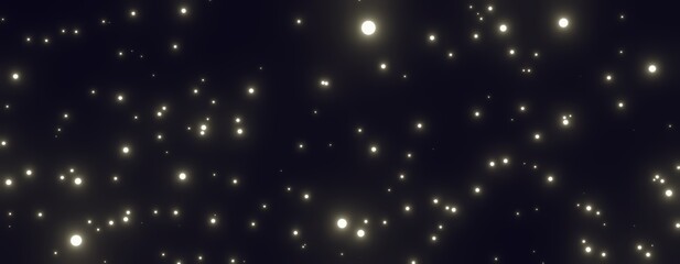 Fototapeta premium Abstract background glowing stars at night sky 3d render