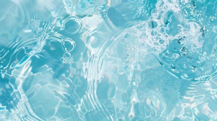 A body of water with a lot of bubbles and sunlight reflecting off the surface