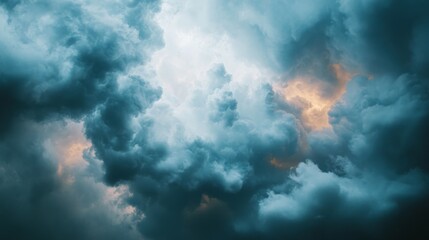 Obraz premium Rotating dark clouds intensify as a thunderstorm approaches transforming the sky dramatically