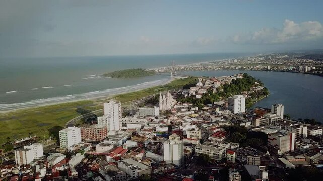 Aerial View of Ilh&eacute;us, Bahia, Brasil
