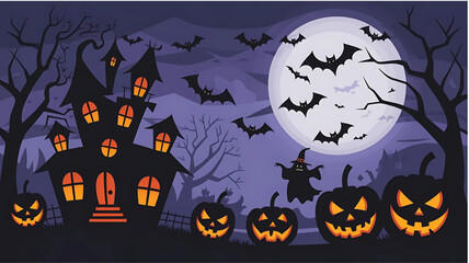 halloween background with pumpkins
