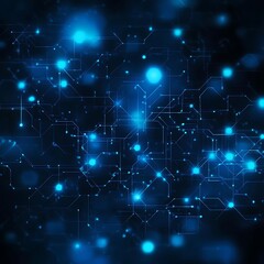 Obraz premium Stylish abstract blue technology background with futuristic light elements design