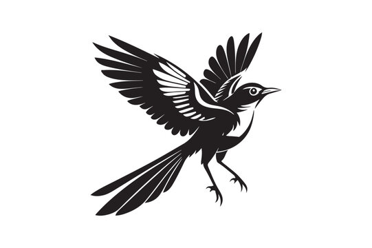 Mockingbird silhouette vector illustration, Mockingbird silhouette vector