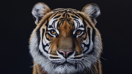 Fototapeta premium Portrait of a Tiger with a black background