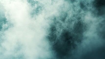 Fototapeta premium A thick blanket of fog envelops the landscape evoking a sense of tranquility and mystery