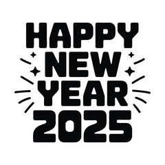 New Year 2025 T-Shirt Print with Festive Design  