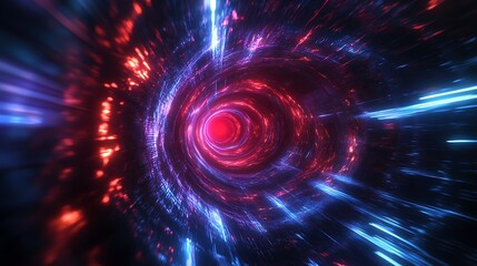 Obraz premium Radiating Neon Light Burst, futuristic flashes, Motion lights, Colorful Streaks on Dark Background