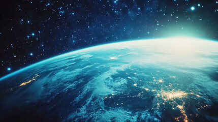 Obraz premium A vibrant close-up of a comet approaching Earth with rich colors and film grain capturing a cosmic moment