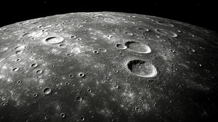 High-resolution view of Mercury's cratered surface with dramatic lighting from a close orbiting spacecraft