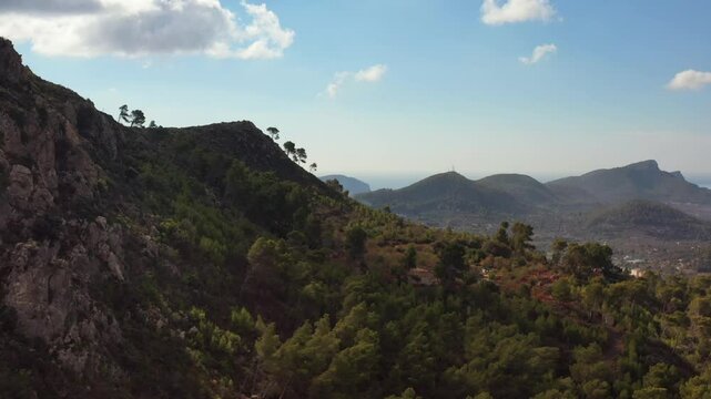 Footage over mountains in Mallorca