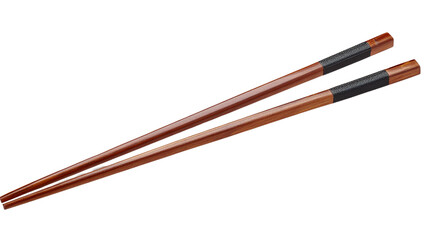 Polished Wooden Chopsticks with Elegant Finish, Isolated on Transparent Background for Kitchenware Product Photography
