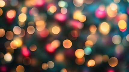 Blurred bokeh backdrop for the Christmas and New Year season An abstract colorful wallpaper featuring out of focus lights Copyspace